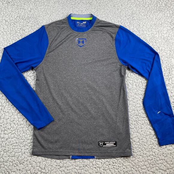 Under Armour Other - Under Armour Baseball Jersey Shirt Mens Small Fitted Blue Long Sleeve